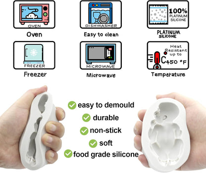 Large Size Newborn Sleeping Baby Mold - Silicone Fondant Cake Decoration Cupcake Toppers for Baby Shower