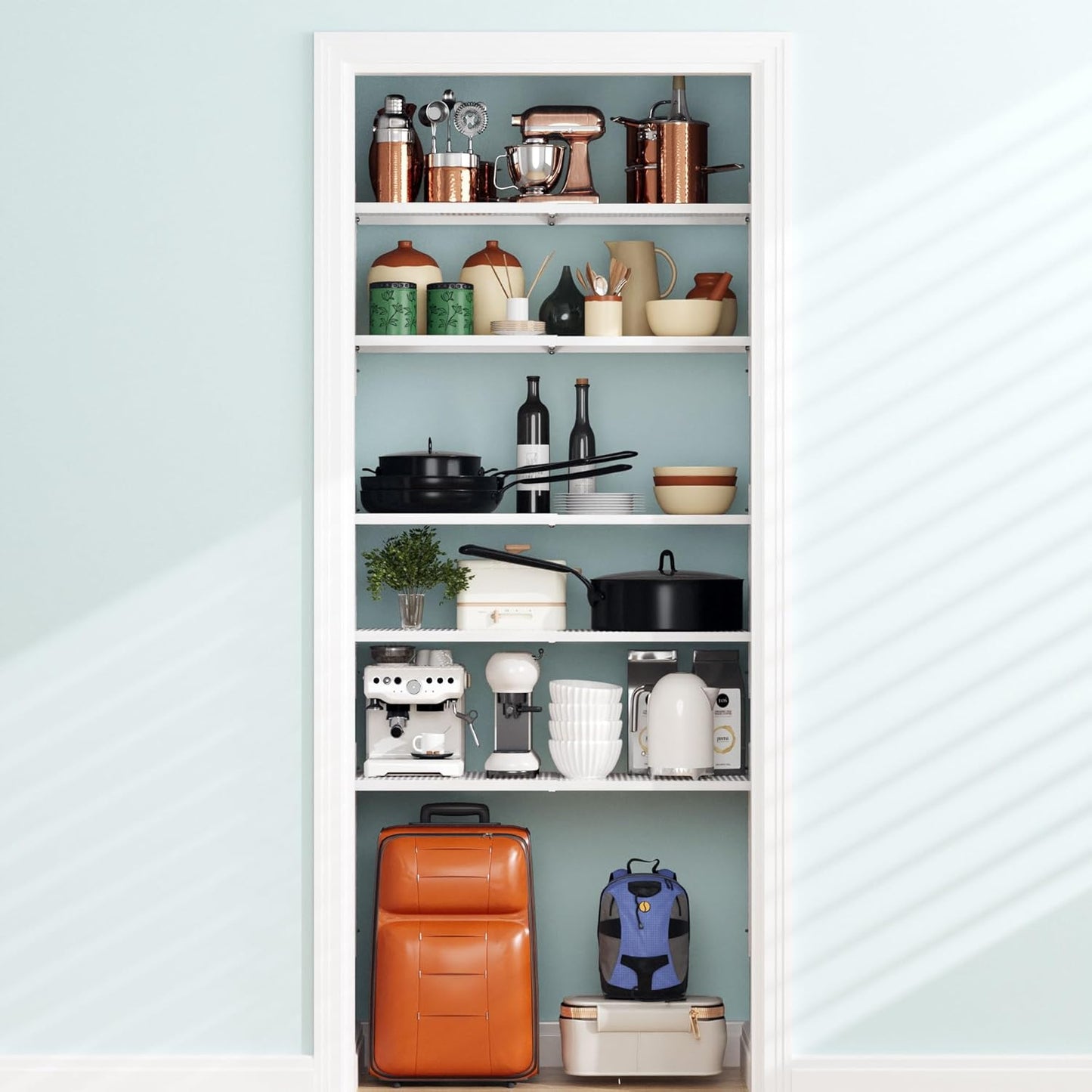 Closet 1 Pack Expandable Shelf Organizer, Adjustable Shelves Organizer, Storage Shelving Rack DIY Divider RV Separator