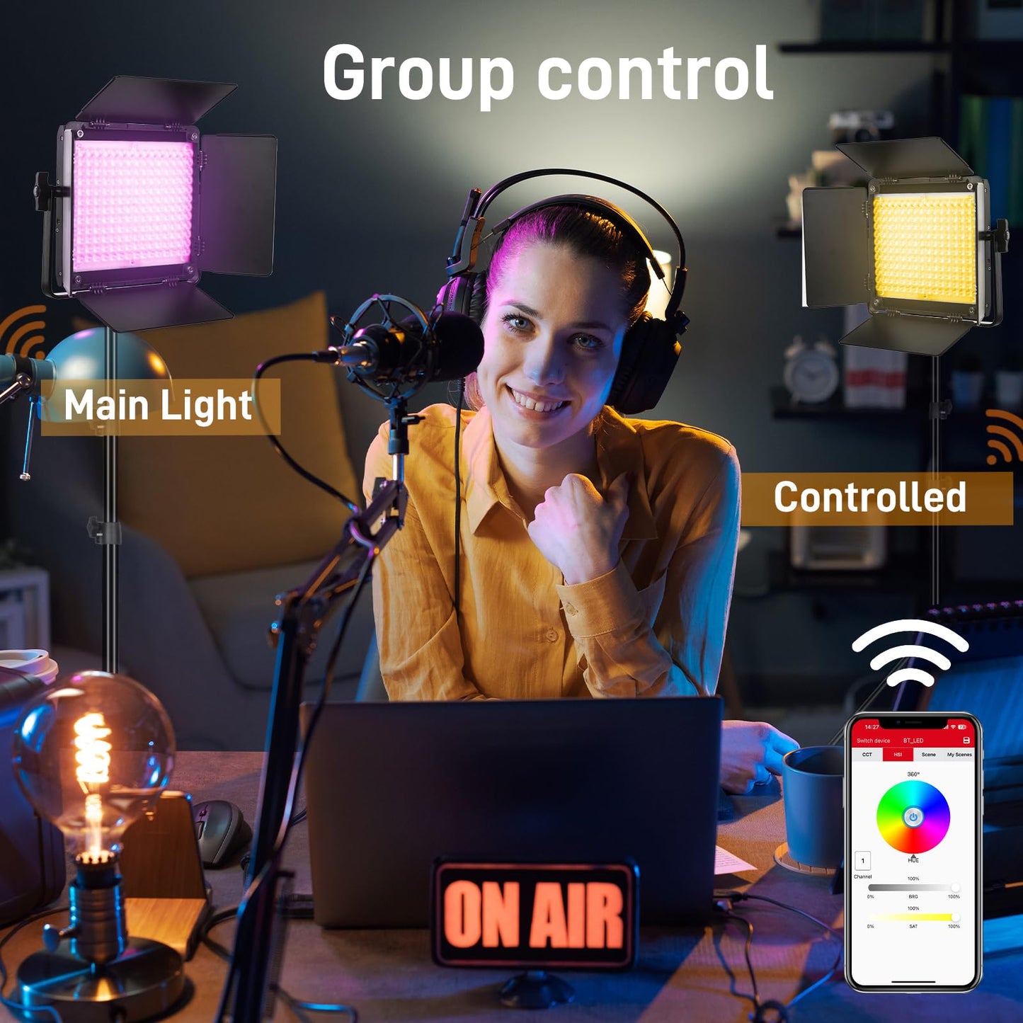 GVM 800D RGB LED Video Light, 2026 Upgraded Panel Light with Optical Lens & 6X Brighter (19500 Lux/0.5m), 3200K-5600K Bi-Color, 20 Scene Modes & CRI97+, Studio Lights, Photography Lighting, 3-Packs