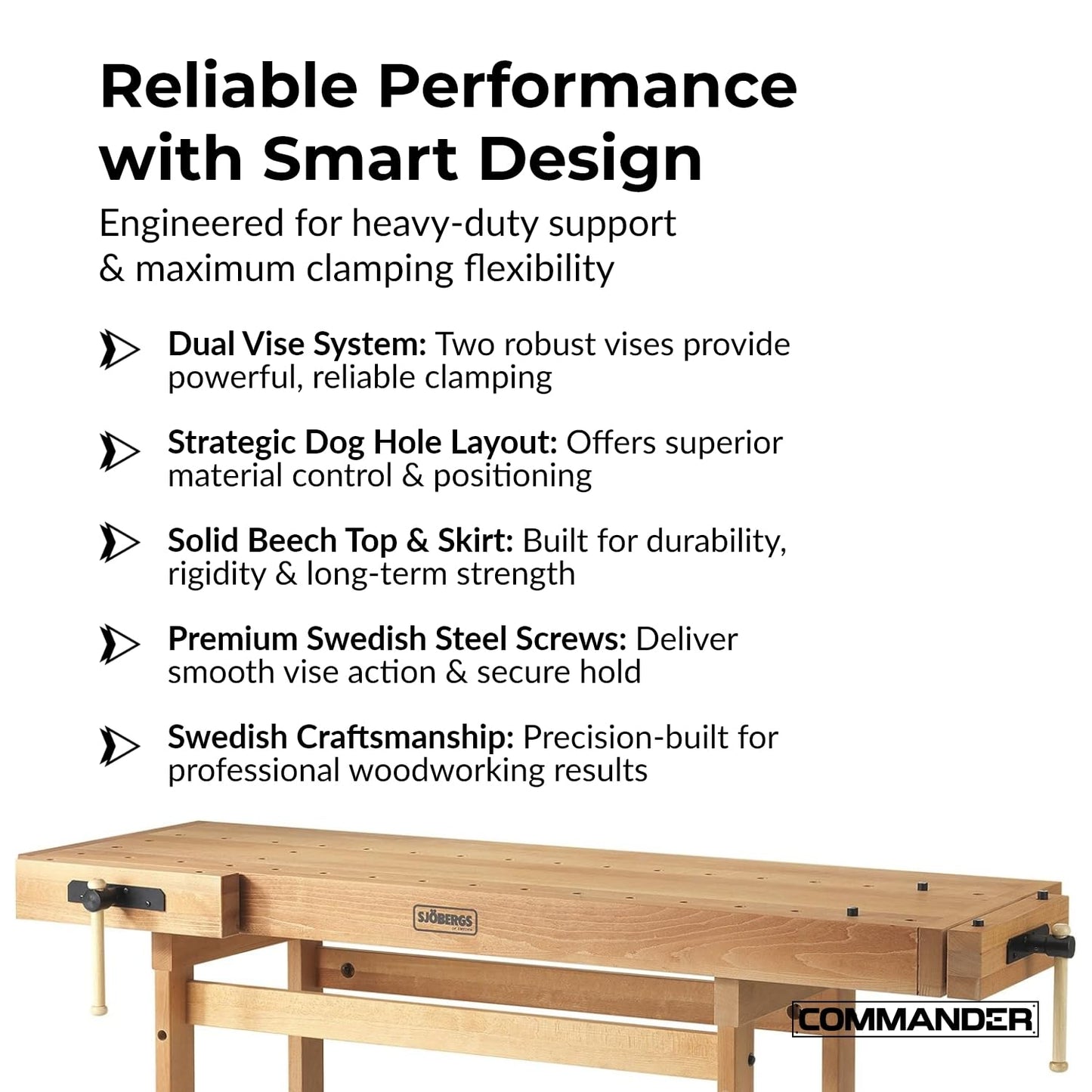 Sjobergs Scandi Plus 1825 Beech Wood Workbench (SJO-33279)