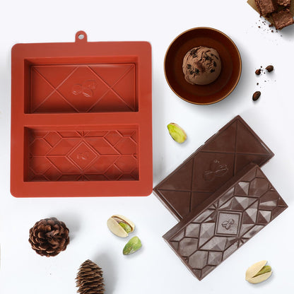 UWILLION Chocolate Bar Mold Deep Dubai 1 Inch Pistachio Chocolate Bar Silicone Thick Mold for Stuffed Bar, Large Candy Mould for Filling, Pistachio Design