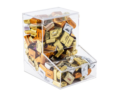 Inevibe Candy Dispenser - Bulk Acrylic Storage Holder with Two Lids for Countertop or Wall Mount - Store Chocolate, Treats, Sweets, and Snacks (1)