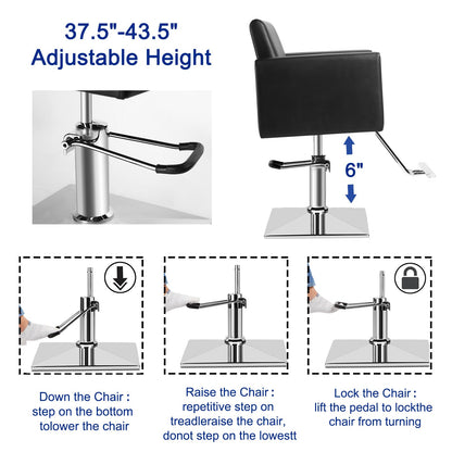 Hairdresser Barber Salon Chair,Capacity 330 Lbs - with Heavy Duty Hydraulic Pump, 360° Swivel Adjustable Spa Beauty Equipment, Hair Stylist Women Man for Barbershop,Home Hairdresser Barber (Black)