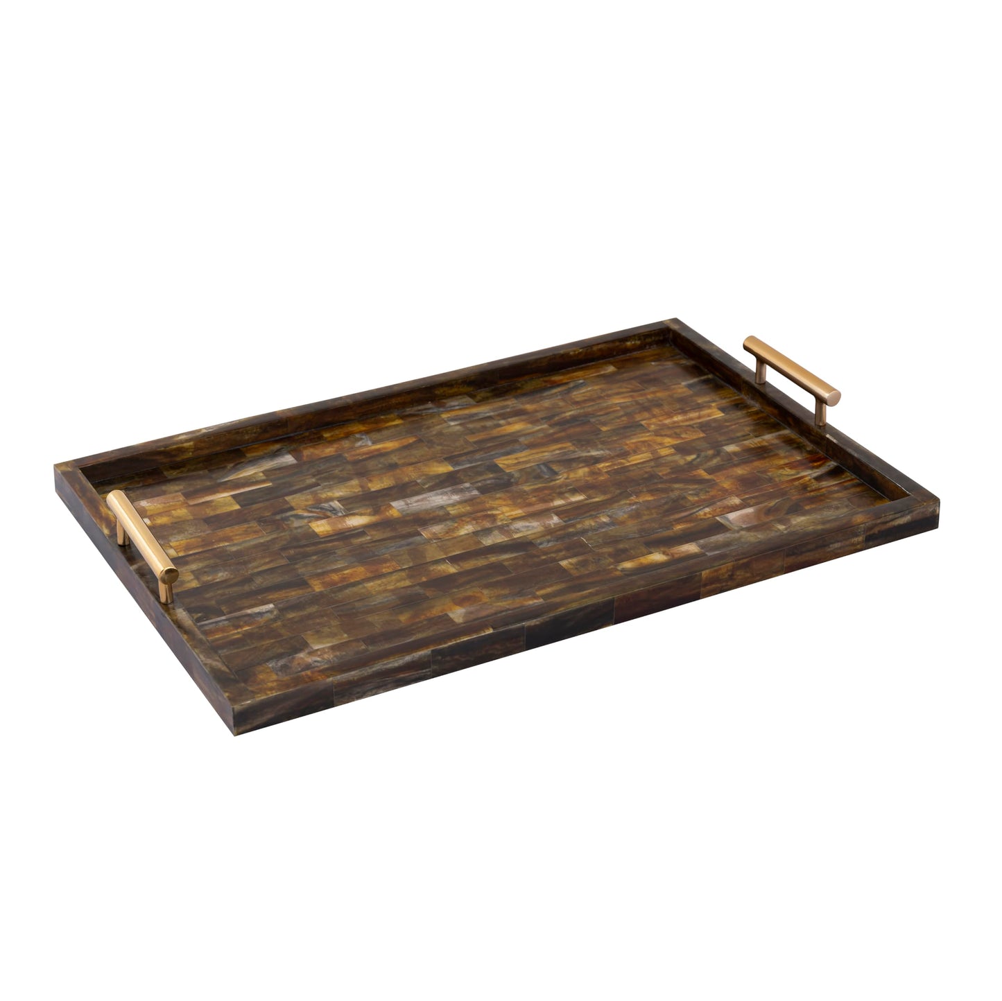Elk Home Decorative Horn Tray - Brass - Transitional Lodge Style Home Décor