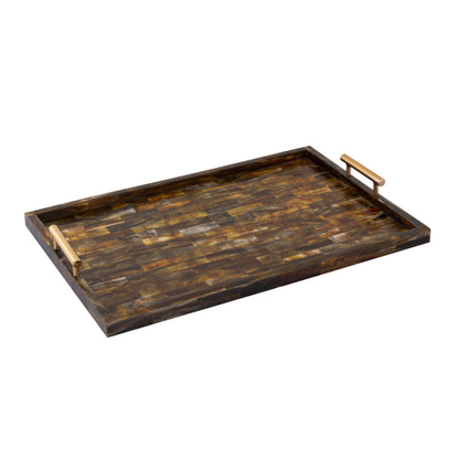 Elk Home Decorative Horn Tray - Brass - Transitional Lodge Style Home Décor