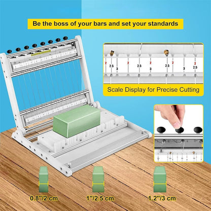 Adjustable Multi-Wire Soap Cutting Machine for Homemade Soaps - DIY Cutter for 2cm, 2.5cm, and 3cm Thickness - Perfect for Soap, Bread, and Cake Making
