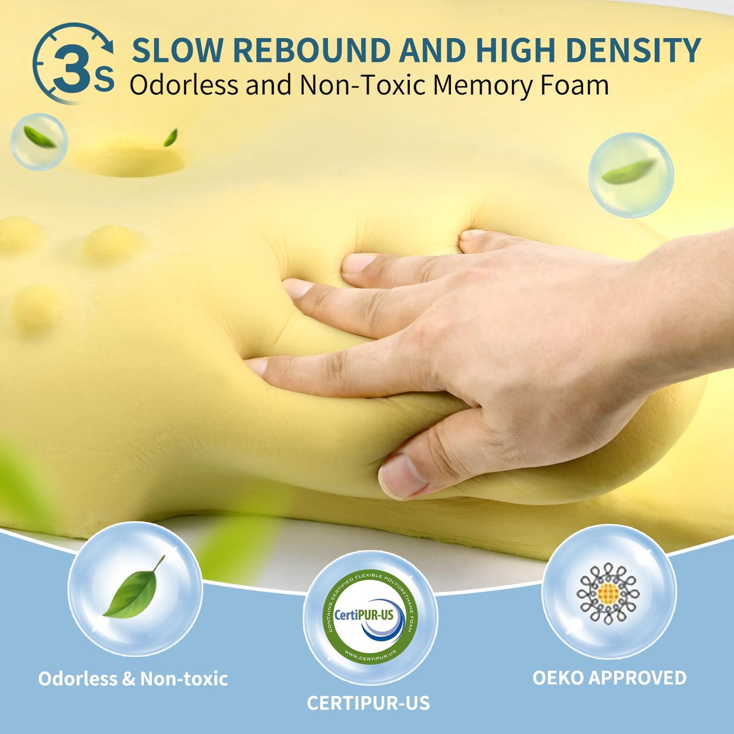 Cervical Neck Pillow for Pain Relief - Ergonomic Memory Foam Pillows for Sleeping, Cooling Side Sleeper Pillow for Neck Support, Contour Orthopedic Bed Pillow for Back Stomach Sleepers