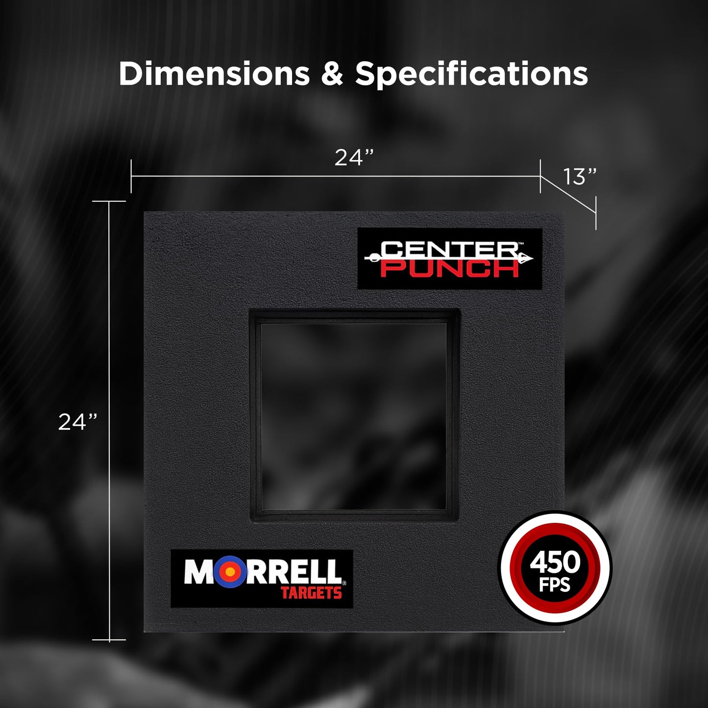 Morrell Targets Center Punch 24 Inch Foam Frame with High Roller Insert, Layered Archery Block for Compound Bows and Crossbows, Black/Red