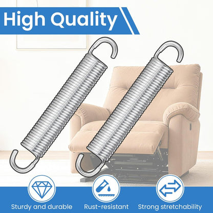 Aocies 4-3/4 inch Recliner Sofa Chair Replacement Springs (2 pcs) Mechanism Tension Sofa Chair Stainless Steel Spring
