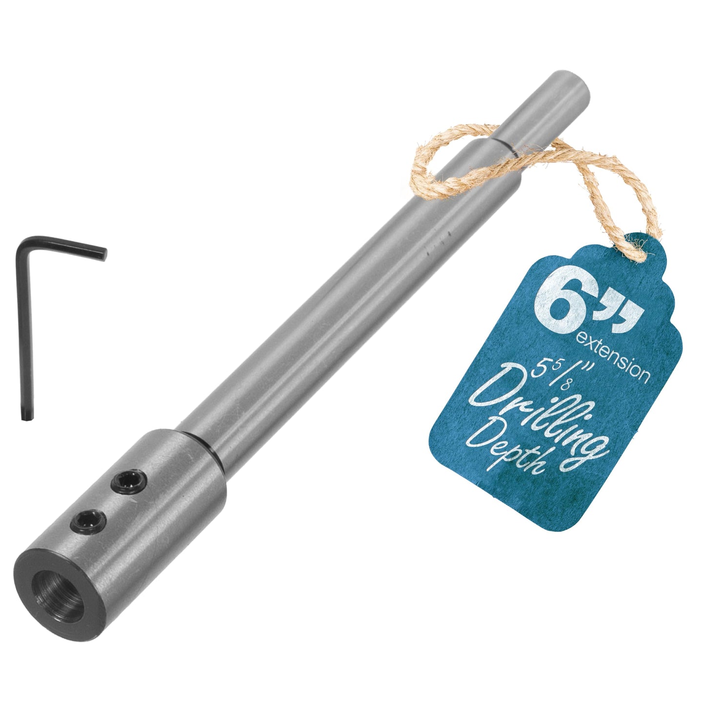 Fulton 6 inch Long Forstner Bit Extension for Adding Over 5-5/8 inches of Drilling Depth to Your Forstner Bit. for Wood Turners, Furniture, Carpentry and Construction