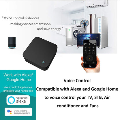WiFi Smart Remote Controller Smart Home Infrared Universal Remote Blaster,One for All Control AC TV DVD CD AUD Air Conditioner SAT etc,No Hub Required Compatible with Alexa and Google Home(IR)