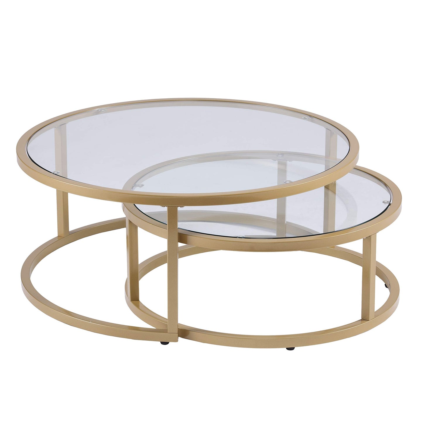 SEI Furniture Evelyn Glam Nesting Coffee Table 2-pc Set, Gold