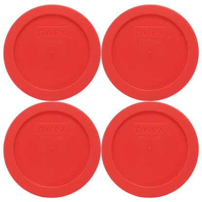 Pyrex 7201-PC 4-Cup Red Food Storage Replacement Lids (4-Pack) Perfect for Meal Prep, Organization, Food Storage and so Much More - Made in USA