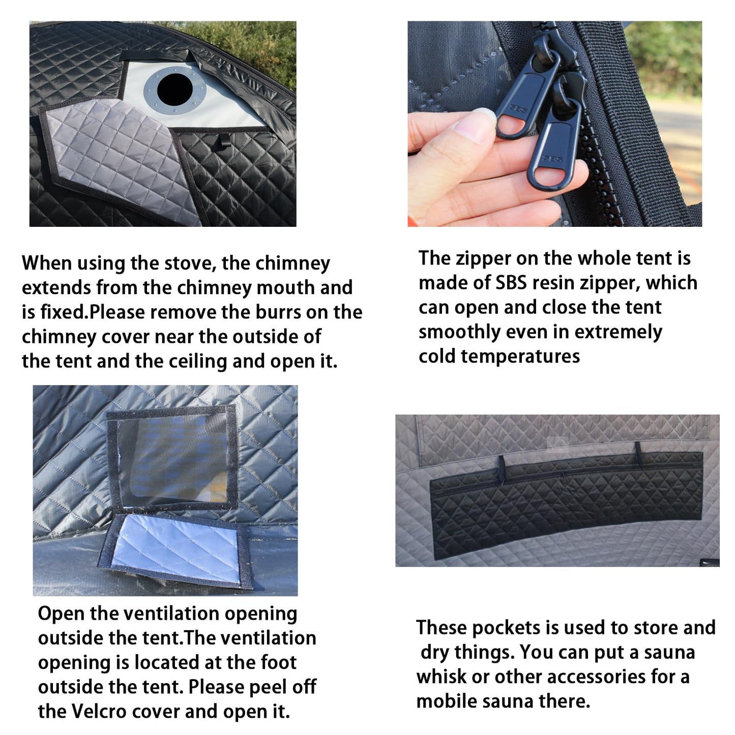 GOLDCAMP 3-4 Person Portable Steam Sauna Tent, Outdoor SPA Camping Detox Relaxation Quilted Box with Heat Retention Design, 86.6"X86.6"X75" Gray and Black with Carry Bag (NO Stove)