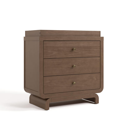 Storkcraft Santorini 3 Drawer Chest with Changing Topper (Hazelnut) – GREENGUARD Gold Certified, Award-Winning Premium Wood Dresser for Baby & Kids Bedroom with Interlocking Drawer System