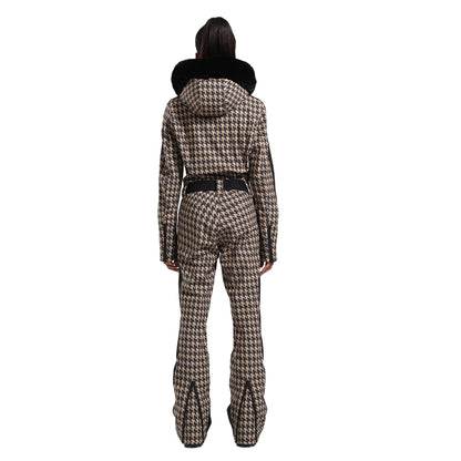 GSOU SNOW Women Ski Suit One Piece Snowsuit Snowboard Slim Insulated Jumpsuit Waterproof Windproof for Outdoor Sports