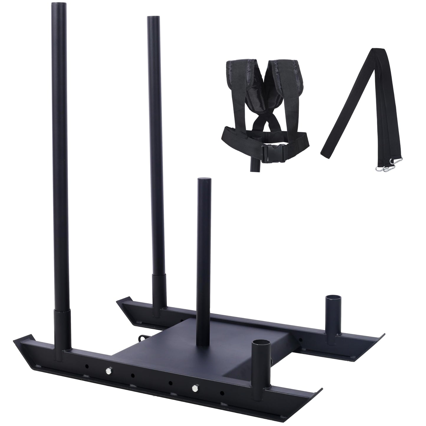 Amacv Weight Training Pull Sled, Fitness Strength Speed Training Sled, Steel Power Sled Workout Equipment for Athletic Exercise and Speed Improvement