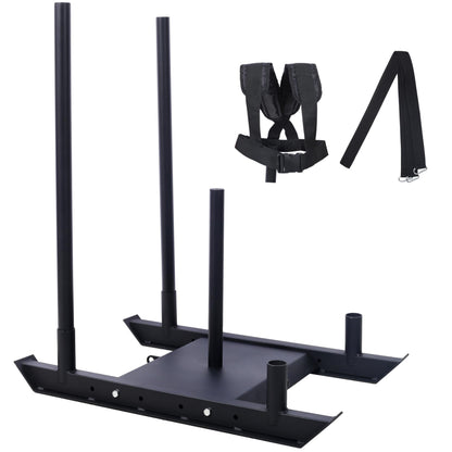 Amacv Weight Training Pull Sled, Fitness Strength Speed Training Sled, Steel Power Sled Workout Equipment for Athletic Exercise and Speed Improvement