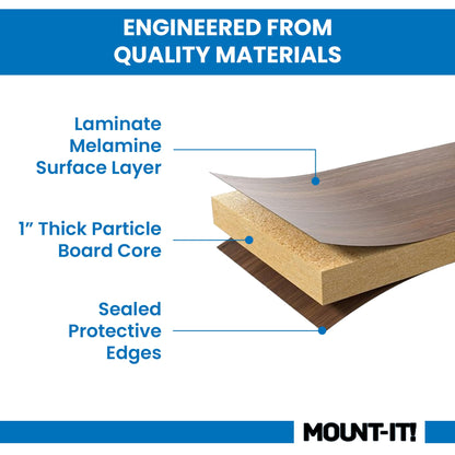 Mount-It! Table Top for Standing Desk, 55" x 29" Solid One-Piece Wood Desk Surface, Heavy Duty 1" Thick Maple Tabletop, Compatible with Adjustable Desk Frames - Frame and Legs Sold Separately