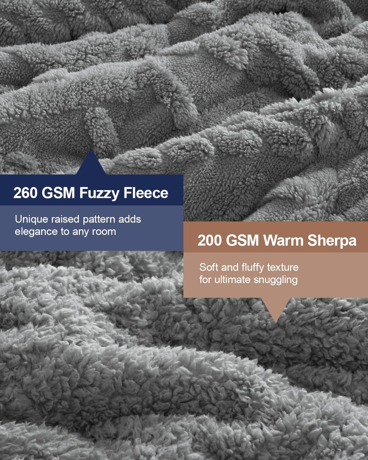 15 lbs (60"x 80", 15 Super Fuzzy Soft Sherpa Fleece Weighted Blanket, Dual Sided Fluffy Heavy Weighted Blankets