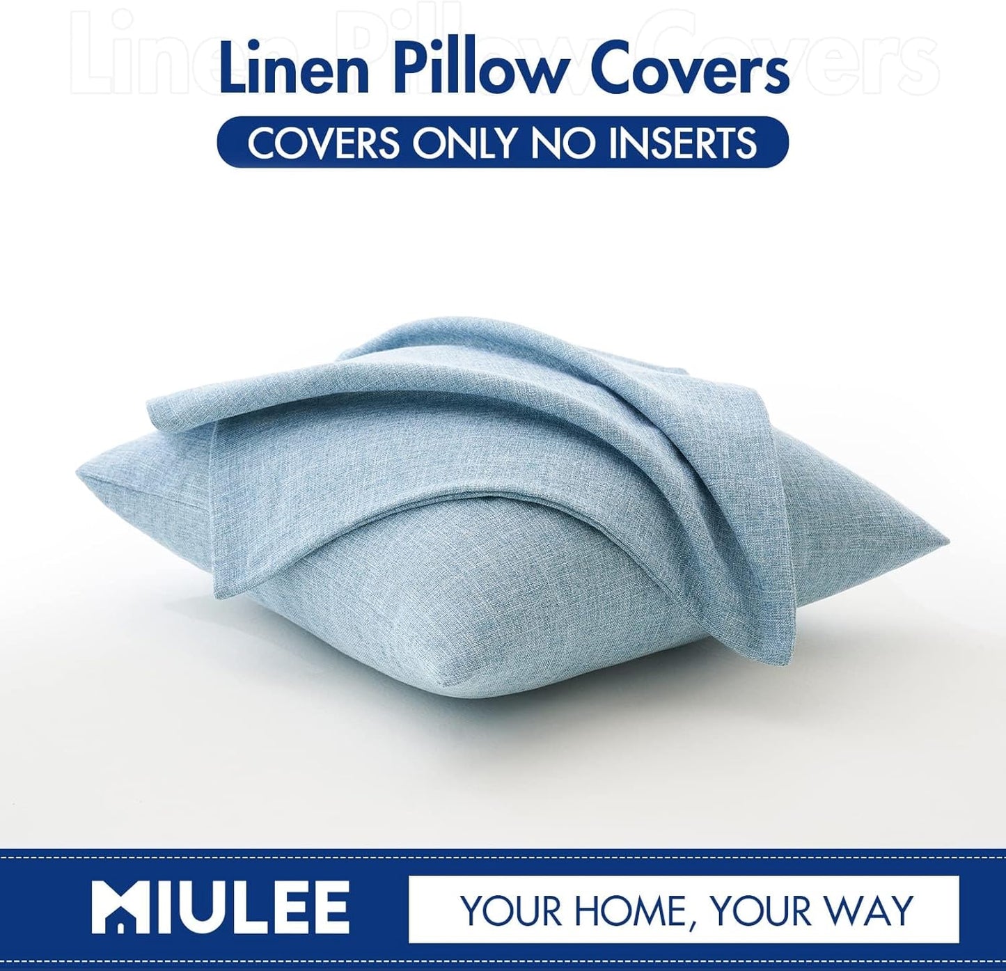 26x26 Inch Pack 2 MIULEE of Decorative Linen Burlap Textured Euro Pillow Covers Farmhouse Boho Accent Pillowcases