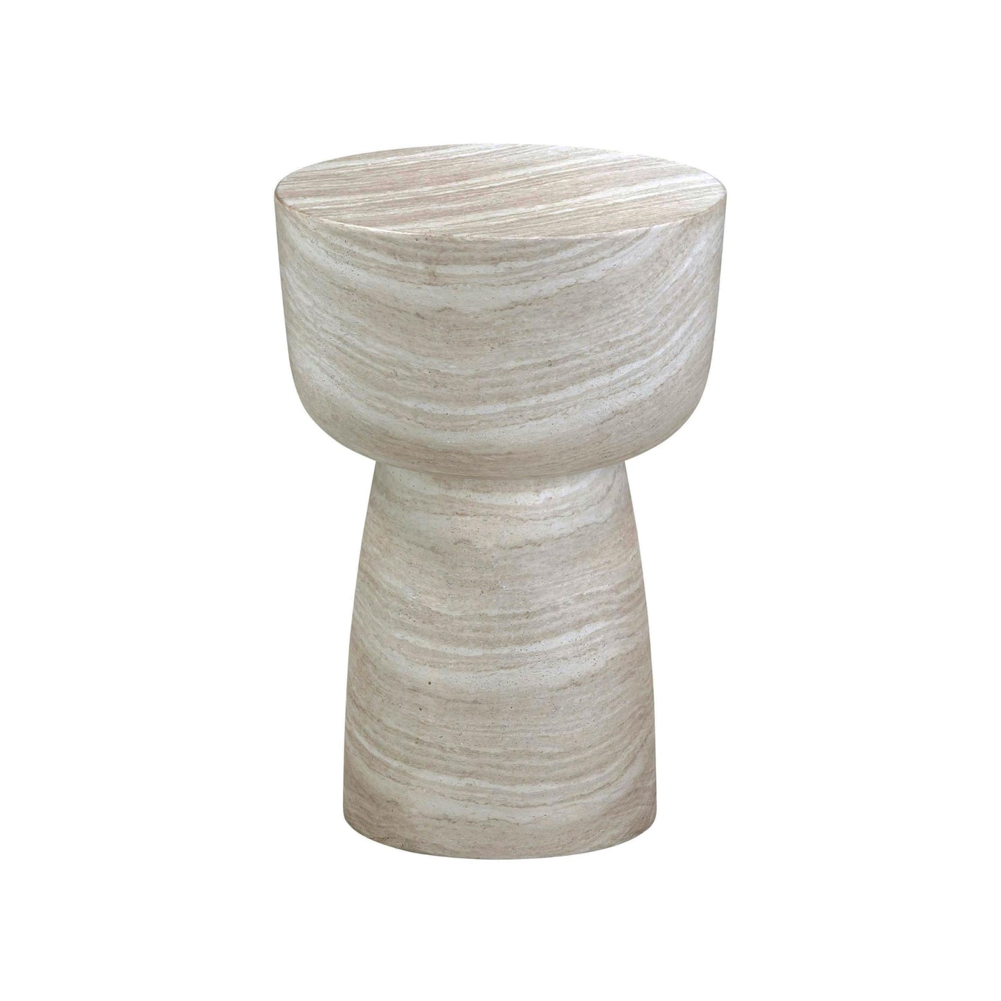 Tov Furniture Charra Faux Travertine Indoor/Outdoor Side Table