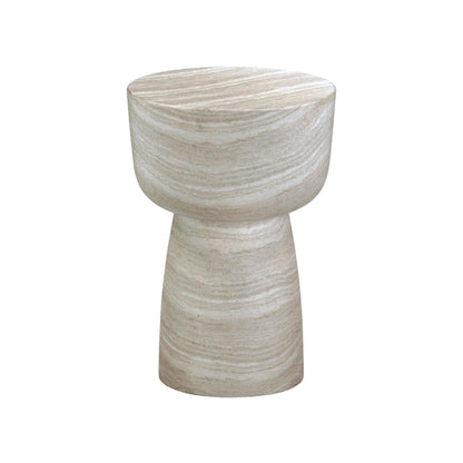 Tov Furniture Charra Faux Travertine Indoor/Outdoor Side Table