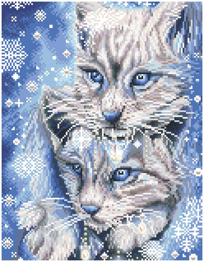 DIAMOND DOTZ Blue Winter Lynx Diamond Painting Kits for Adults - Animals Diamond Art Kits a Relaxing Creative Craft Kit with Dotz Gems 17.6x13.7