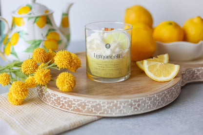 Dessert Candle Lemoncello, Long Lasting Scent Citrus Bergamot Mint, Natural Coco Soy Wax, 9 oz