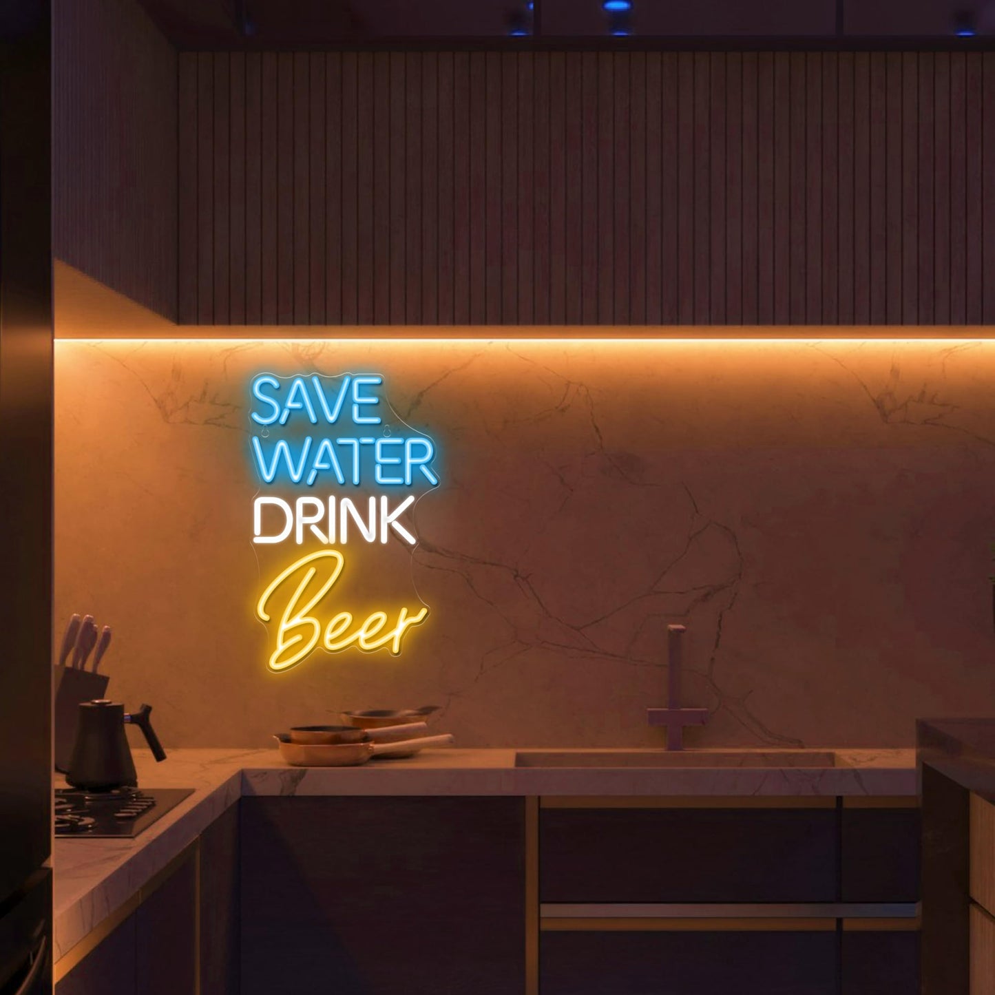 Kavaas Its 5 O'clock Somewhere Neon Sign, Neon Bar Signs for Home Bar Decor, Man Cave Pub Party - Best Gifts for Husband, Father, Birthday, Christmas