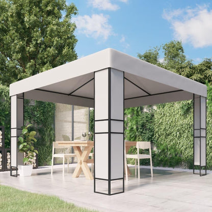 White 10x10 Outdoor Gazebo, 100% Polyester with PA Coating, Powder-Coated Steel Frame, Pop Up Canopy Tent for Patio, Garden, Events Lawn Structures