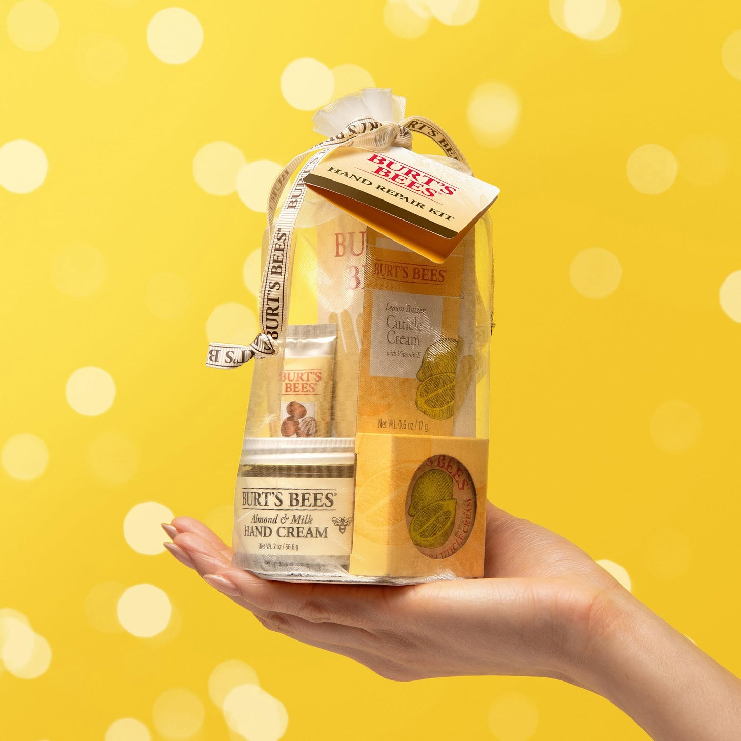 Burt's Bees Back to School Gift Ideas - Hand Repair Set, 3 Hand Creams plus Gloves - Almond Milk, Lemon Butter Cuticle Cream, Shea Butter Repair