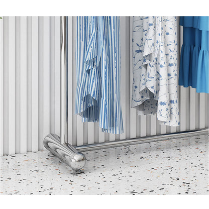 Garment Rack Commercial-Grade Metal Clothes Rail Silver Stainless Steel Clothing Rack for Hanging Clothes Large Capacity Single Rail Coat Rack for Bedroom and Living (120x40x170CM)