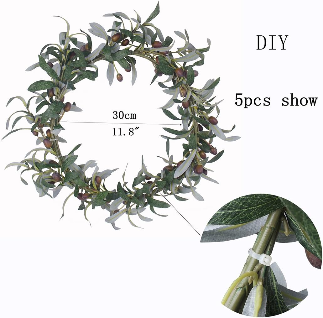 Artificial Olive Branch Stems 5pcs, 28 Inch