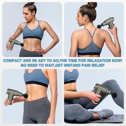 cotsoco Massage Gun Deep Tissue for Pain Relief with 4 Massage Heads & 6 Speeds, Electric Mini Handheld Body Massager for Any Pain Relief, Best Gifts for Dad and Mom