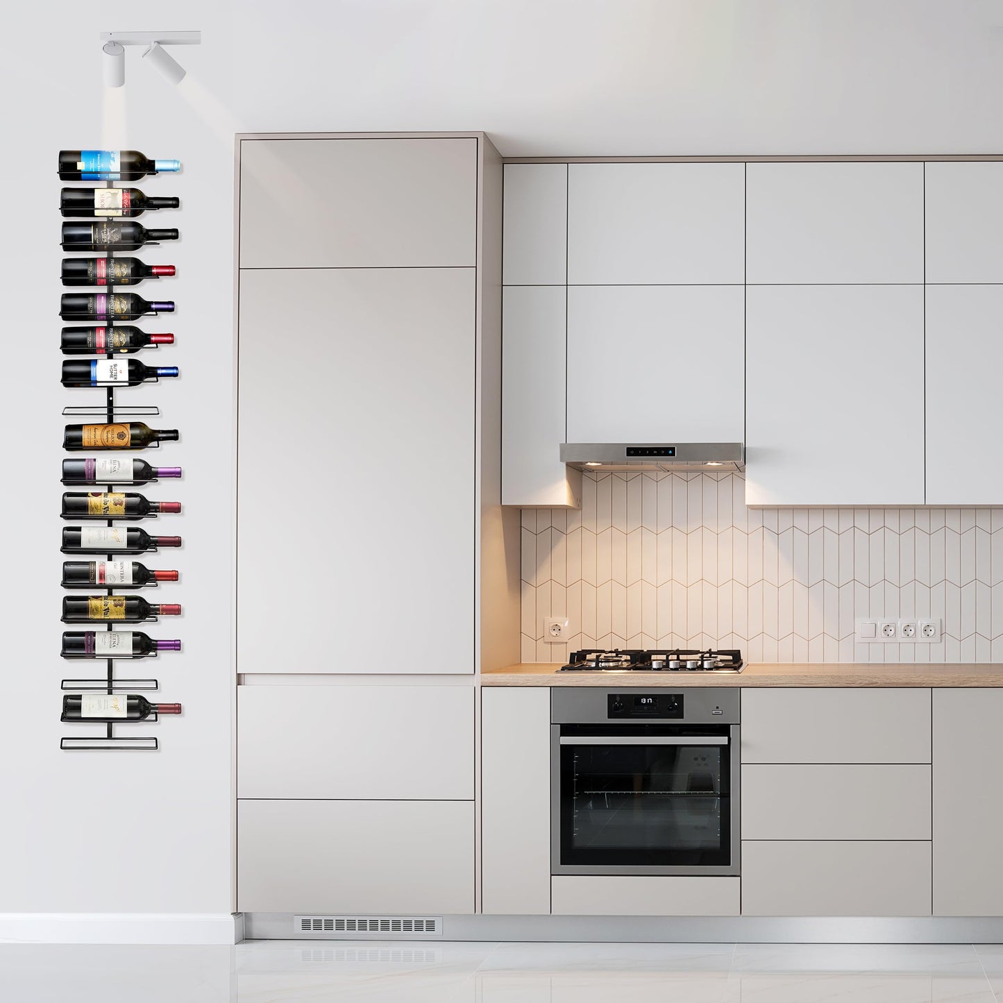 Sorbus Wall Mount Wine Rack – Holds 9 Bottles – Black Metal Wine Bottle Holder for Wall, Modern Wine Rack for Home Bar, Kitchen