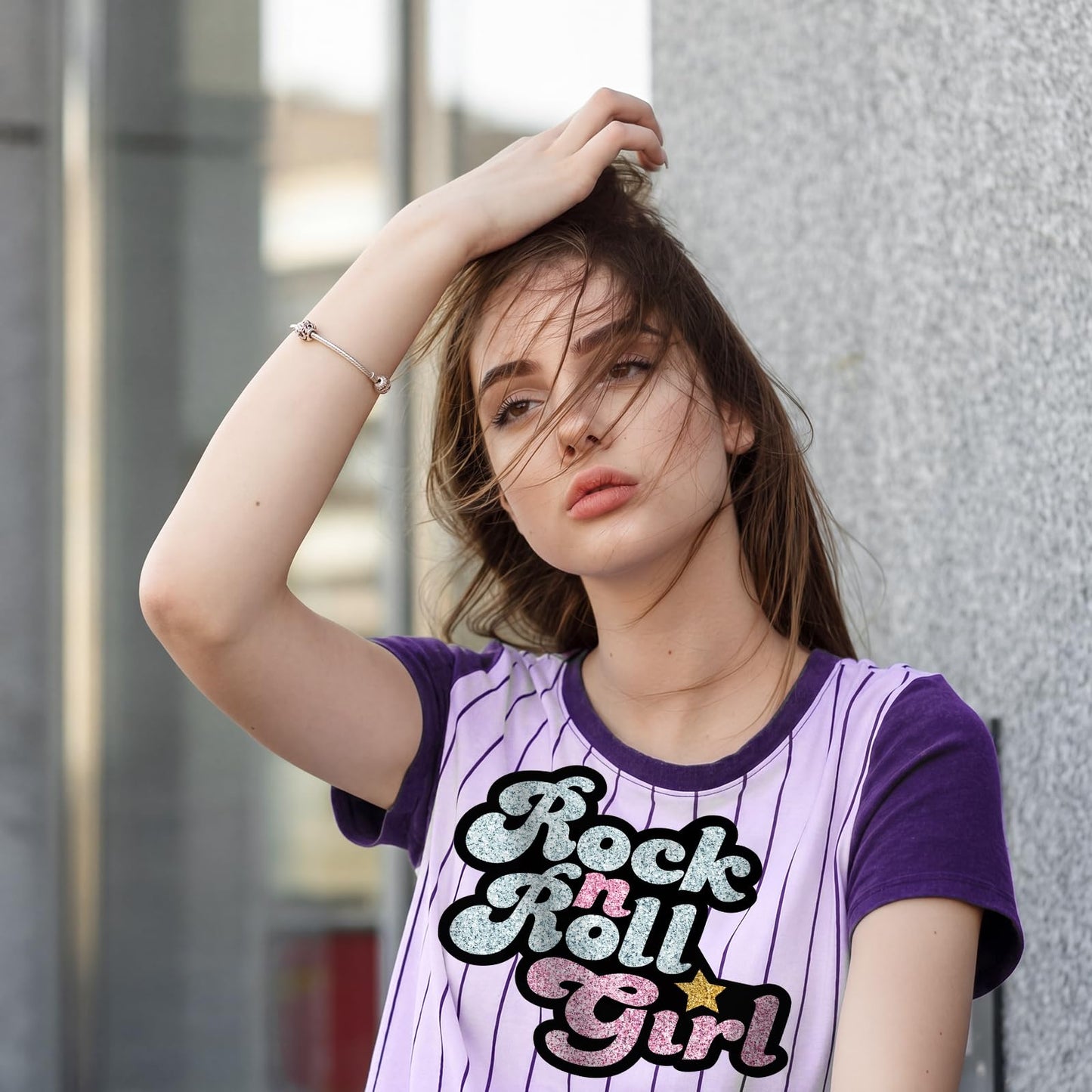 HunnmingRe Rock N' Roll Girl Iron-on Patch Sticker Halloween Costume Accessories for T-Shirt Backpacks Tote Bags Jackets Dress Clothing Art Decoration