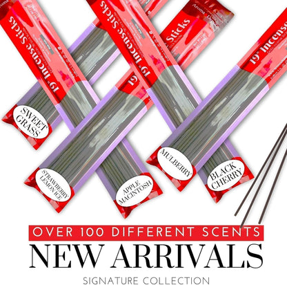 Aroma Depot 19'' Pink Sugar Incense Sticks, Approx 27 to 30 Sticks Per Bundle, Each Burns 3 to 4 Hours