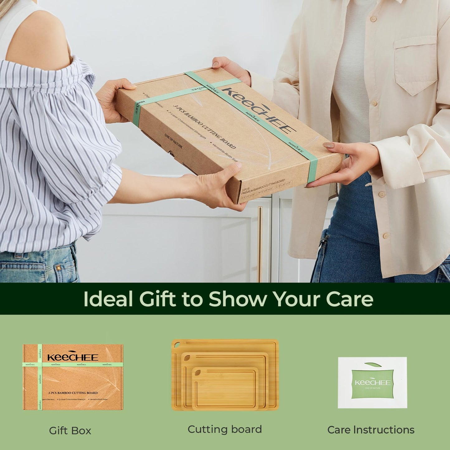 Bamboo Cutting Board, Durable Wood Cutting Boards for Kitchen with Deep Juice Grooves & Built-in Handles, Ideal Charcuterie & Chopping for Meat, Vegetables and Fruits Ideal Kitchen Gifts