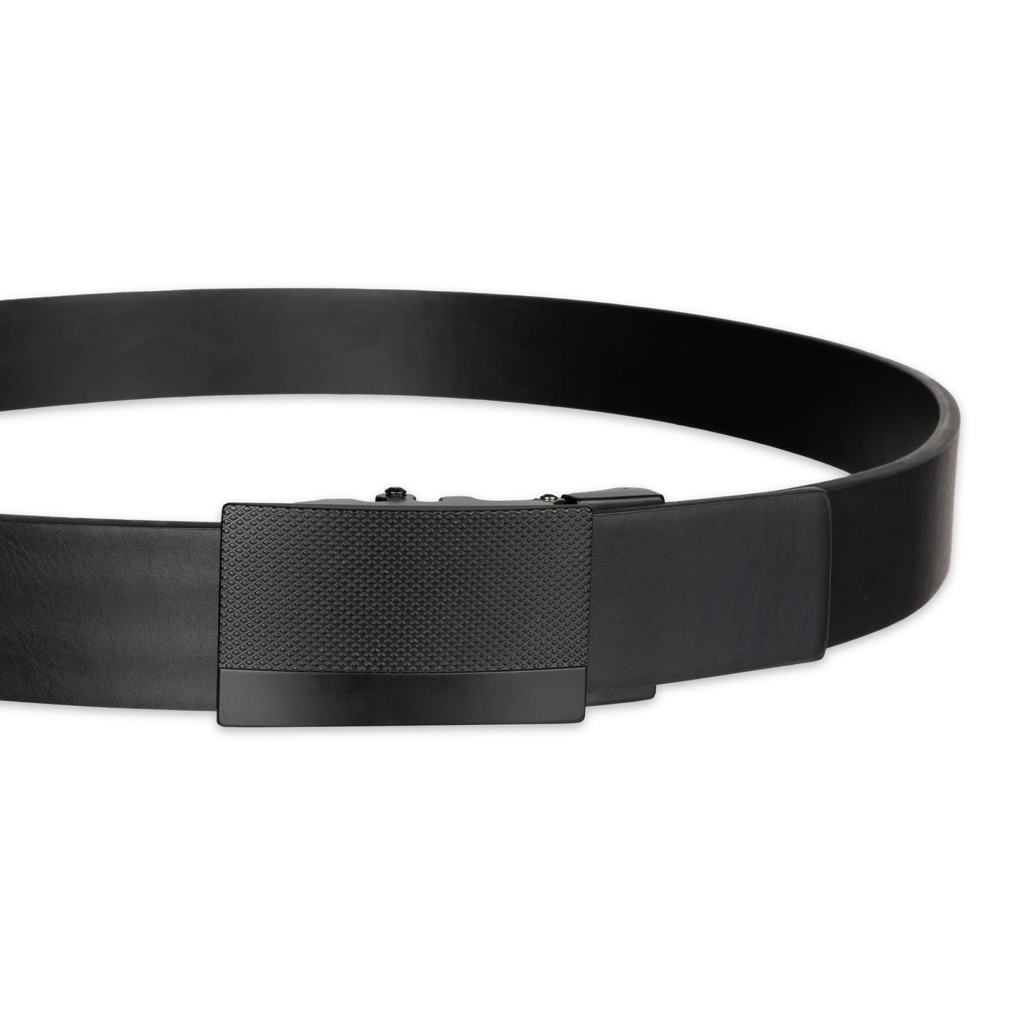 Kenneth Cole REACTION Men's Perfect Fit Adjustable Belt with Track Lock , Black Matte, Large (38-40)