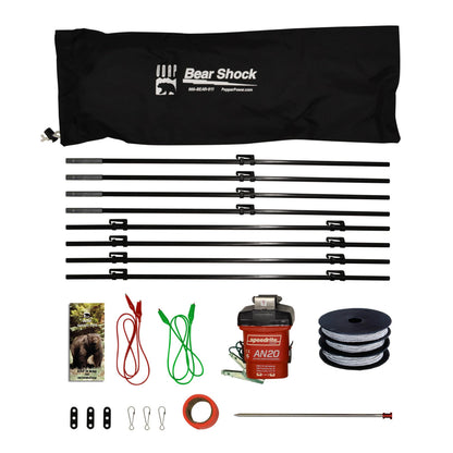 Bear Shock UDAP Ultra Light Electric Fence for Camp, Portable Camping Kit, 27 ft x 27 ft, BEF