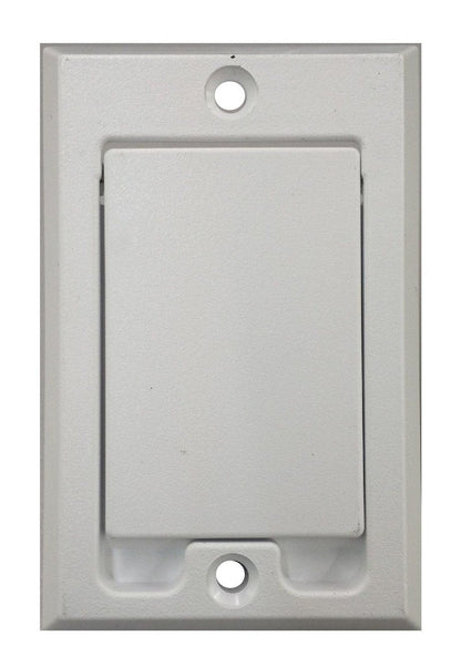 Central Vacuum Square Door Low Volt Inlet Wall Plate - White
