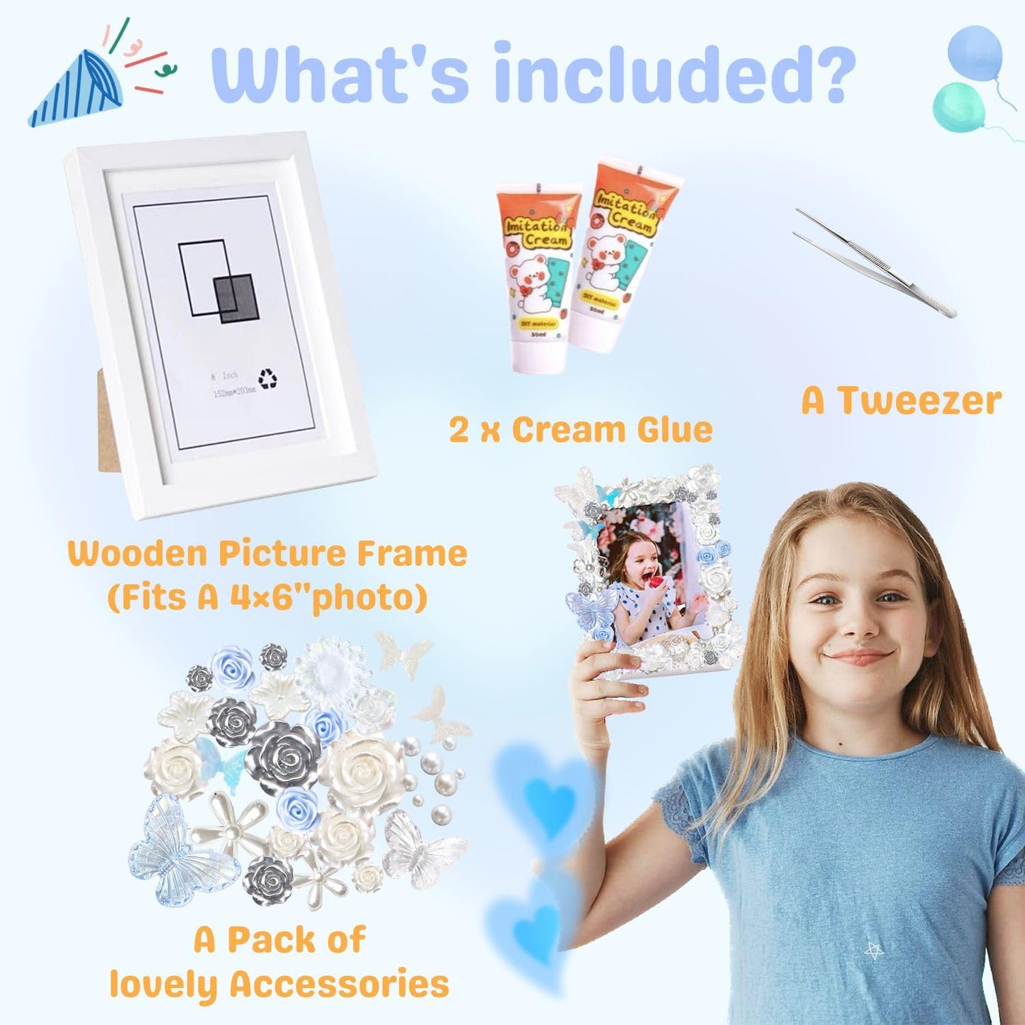 DOUXFUN DIY Picture Frame Kit - Arts and Craft Kits for kids Ages 6, 7, 8, 9, 10, 11, 12+ Teen Adult - Creative Art Toys Girls Boys Birthday Christmas Gifts 6-8, 8-12, 10-12 (Flowers)