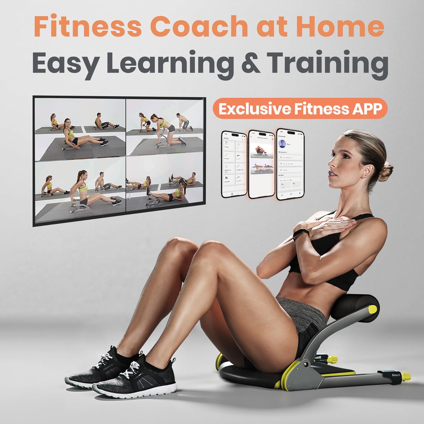 WONDER CORE Smart, Ab Machine, Ab Workout Equipment, Sit Up Machine & Exercise Equipment, Ab Crunch Machine for Stomach Workout, Ab Core Trainer Abdominal Machine for Home Gym