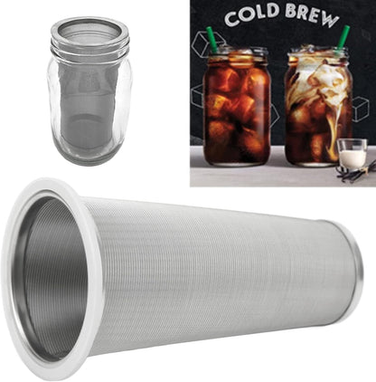 Fdit Cold Brew Coffee Filter, Stainless Steel Coffee Infuser, Fine Mesh Iced Coffee Maker (8 * 15cm)
