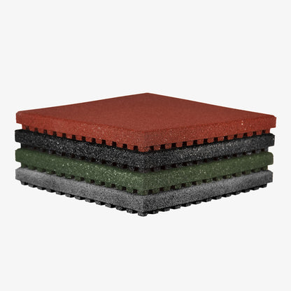 IncStores 2.5 Inch Thick Jamboree Rubber Interlocking Floor 2' x 2' Tiles | Heavy Duty Rubber Outdoor Tiles to Build Better Playgrounds at Homes, Schools, and Daycares | Gray, 75 Tiles