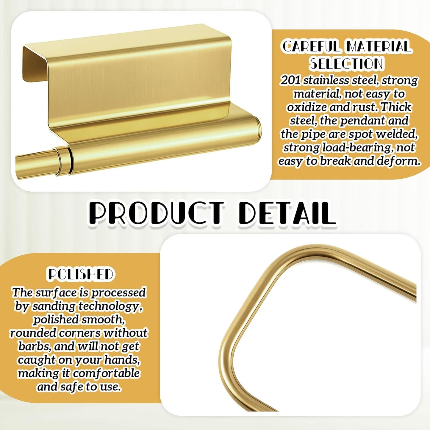 12.4 Inches Steel(Gold,1 Yaocom Cabinet Door Paper Towel Holder Camper Under Sink No Drilling Paper Towel Storage