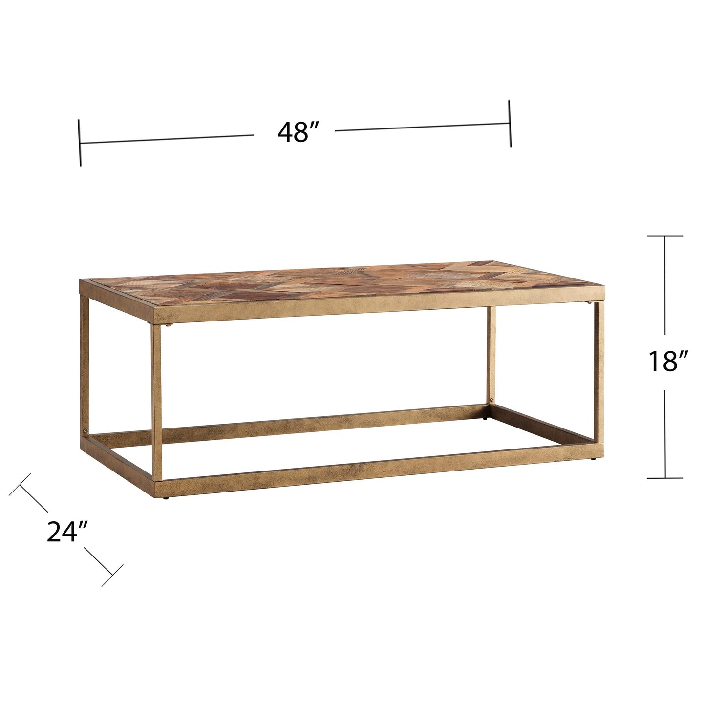 SEI Furniture Dorville Patterned Cocktail Table, Natural