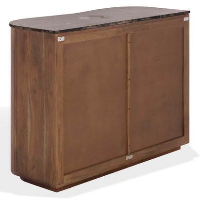 SAFAVIEH Couture Collection – Jamilah Brown 2-Door 2-Shelf Marble Top Chest, Fully Assembled (SFV5775A)