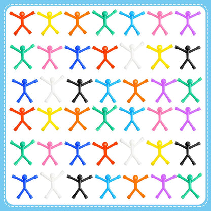 50 10 Jerify Pcs Refrigerator Magnets Colorful Magnetic Men Fidget Toys Humanoid Mini Flexible Cute Toys